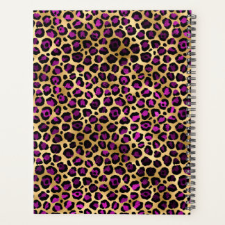 Leopard pink and gold planner