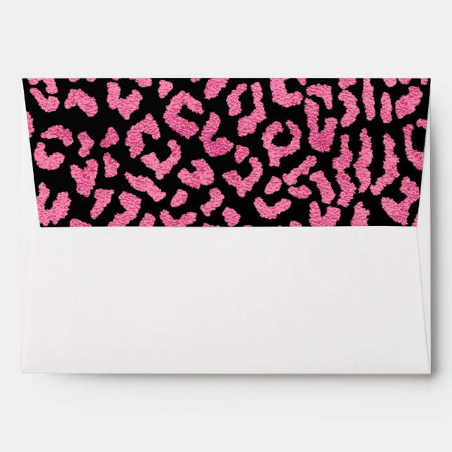 Leopard Pink Black Animal Print Envelope (Back (Top Flap))