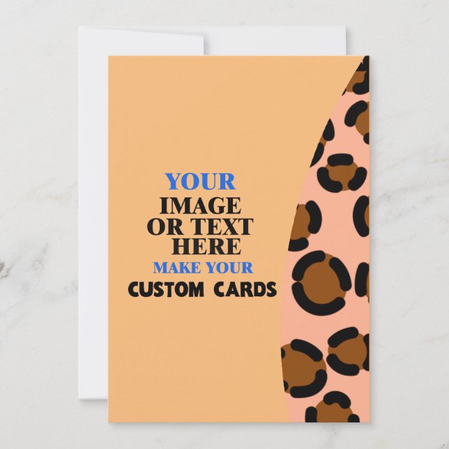 Leopard Pink Brown Template, Create Your Own Announcement (Front)