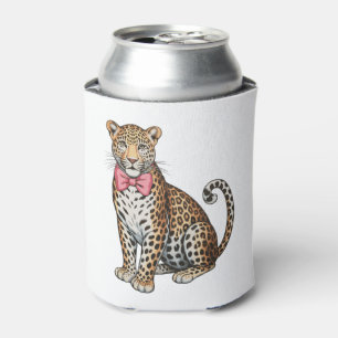 Leopard Pink Coquette Bow Girly Sublimation Art Can Cooler