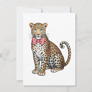 Leopard Pink Coquette Bow Girly Sublimation Art Invitation