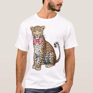 Leopard Pink Coquette Bow Girly Sublimation Art T-Shirt