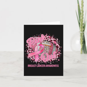 Leopard Pink Out Footbyll Tackle Breast Cancer Awa Card