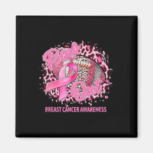 Leopard Pink Out Footbyll Tackle Breast Cancer Awa Magnet