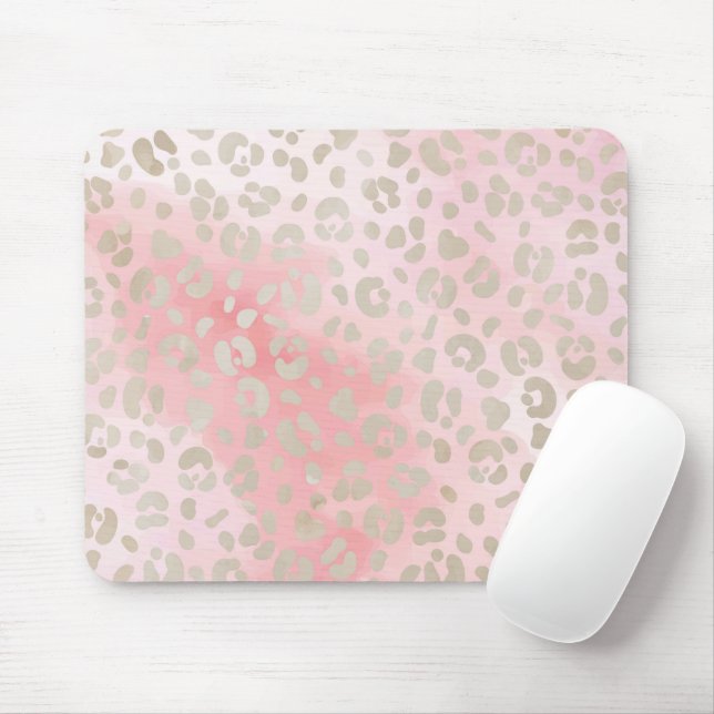 Leopard Pink Pattern Mouse Mat (With Mouse)