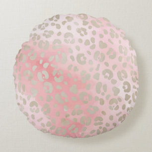 Leopard Pink Pattern Round Cushion