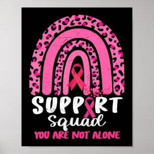 Leopard Pink Rainbow Support Squad Breast Cancer A Poster