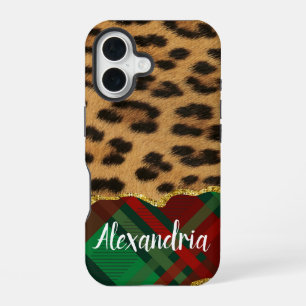 Leopard Plaid iPhone 16 Case