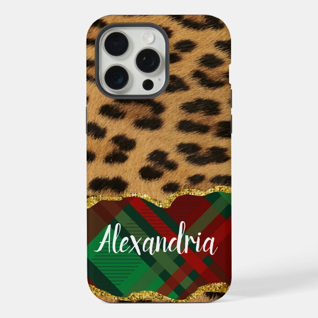 Leopard Plaid  iPhone Case (Back)