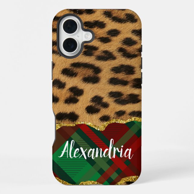 Leopard Plaid  iPhone Case (Back)