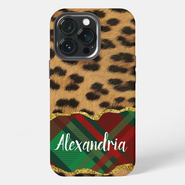 Leopard Plaid  iPhone Case (Back)