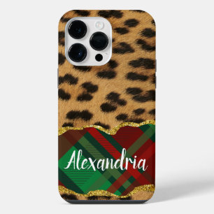 Leopard Plaid iPhone 14 Pro Max Case