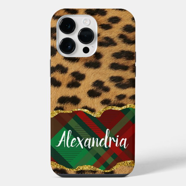 Leopard Plaid  iPhone Case (Back)