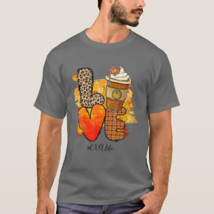 Leopard Plaid LOVE CNA Life Pumpkin Spice Thanksgi T-Shirt