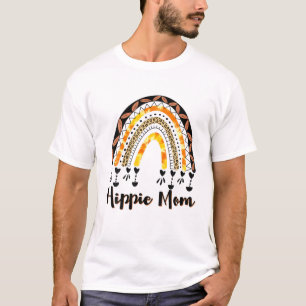 Leopard Plaid Rainbow Tie Dye Hippie Mom T-Shirt