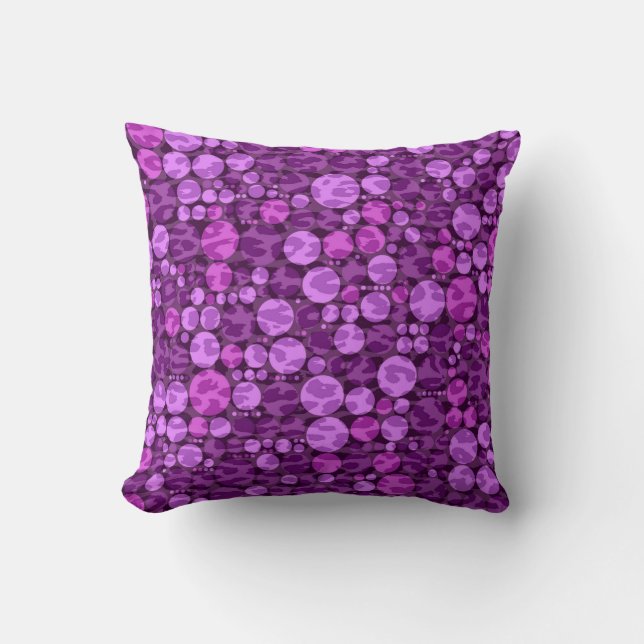 Leopard polka dots pattern | Purple and Violet Cushion (Front)