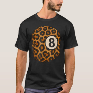 Leopard Pool Eight Ball Rustic Western T-Shirt