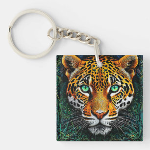 Leopard portrait key ring