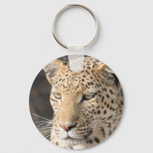 Leopard portrait key ring