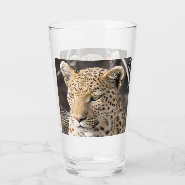 Leopard portrait photo glass (Front)