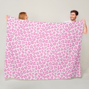Leopard Preppy Pink Line Fleece Blanket
