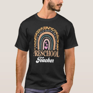 Leopard Preschool Teacher Back To School Appreciat T-Shirt