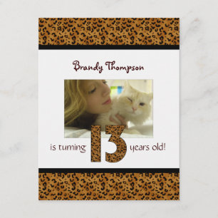 Leopard Print: 13th Birthday Invitation