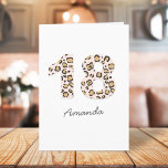 Leopard Print 18 | Modern Cute Name 18th Birthday Card<br><div class="desc">Simple, stylish and trendy leopard print age 18 greeting card in brown and black animal print on a pale pink background. The name and inside message in modern script can be easily personalized for a truly unique 18th birthday card for your loved one's special day! The design is also available...</div>