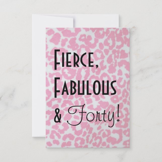 Leopard Print 40th Birthday Invitation (Front)