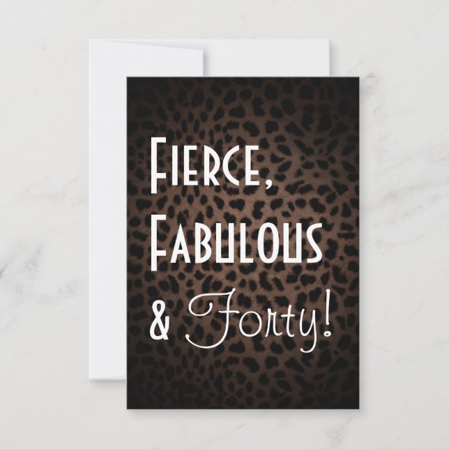 Leopard Print 40th Birthday Invitation (Front)