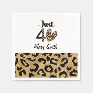 Leopard print 40th birthday Party with your name Napkin