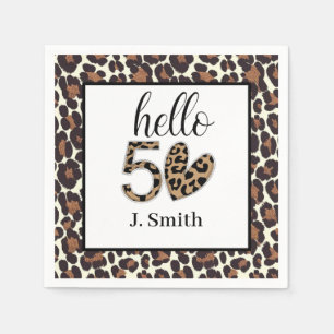 Leopard print 50th Birthday Napkin