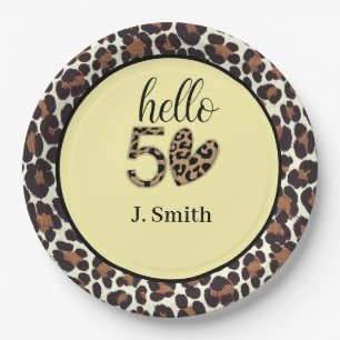 Leopard Print 50th Birthday Paper Plates - Custom 