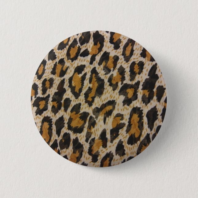 Leopard Print 6 Cm Round Badge (Front)