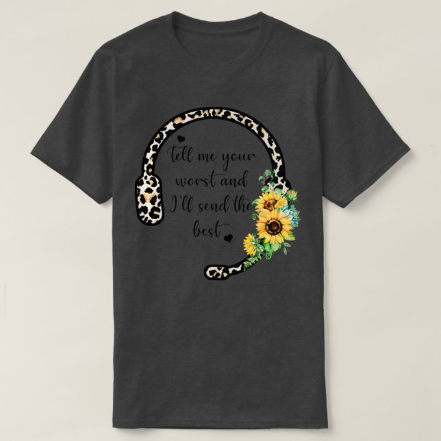 Leopard Print 911 Dispatchers First Responder Cute T-Shirt (Design Front)