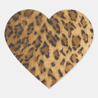 Leopard Print A monogram initials Heart Sticker