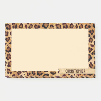 Leopard Print Add Your Name Post-it Notes