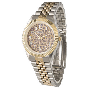 Leopard Print Add Your Name Wrist Watch