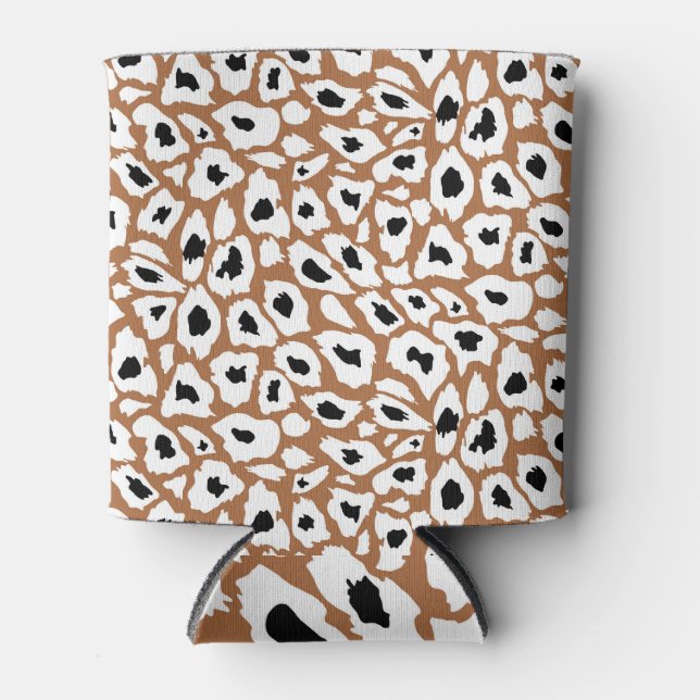 Leopard Print: African Animal Design. Can Cooler (Front)