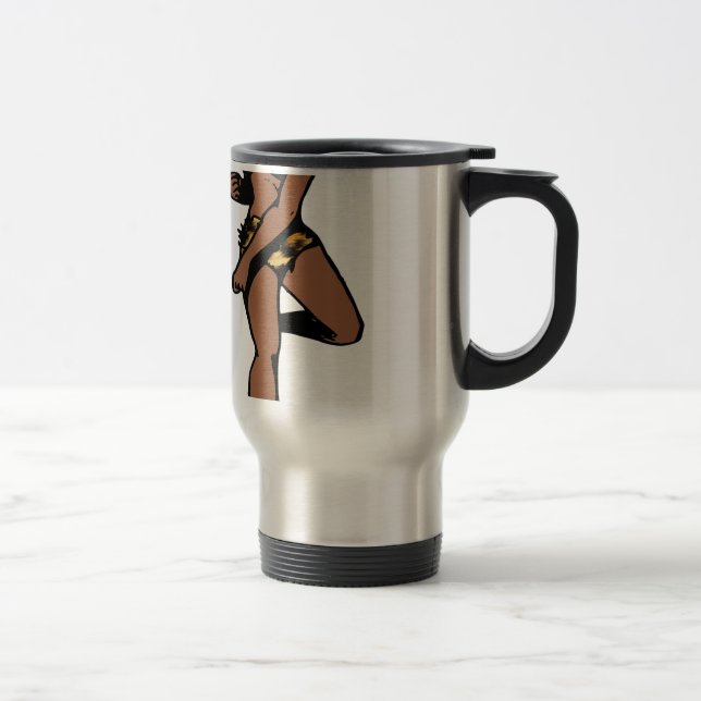 leopard print african pin up travel mug (Right)
