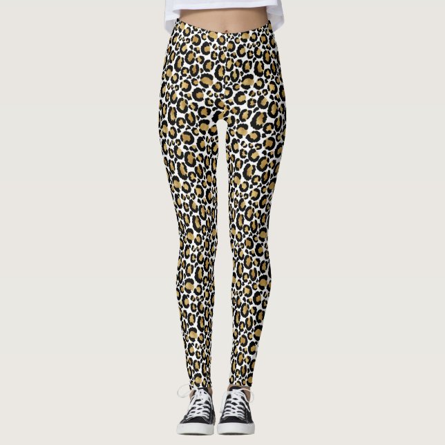 Leopard print all-over design leggings (Front)