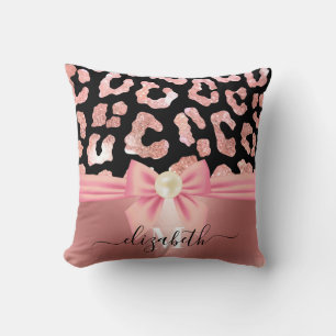 Leopard Print and Bow Cushion
