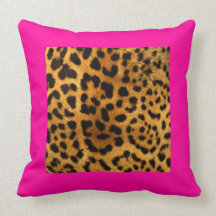 Leopard Print and Hot Pink Pillow in Many Styles