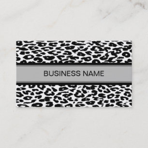Leopard Print and Plain Black Business Card