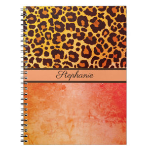 Leopard Print Animal Cheetah orange Safari Trendy Notebook