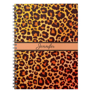 Leopard Print Animal Cheetah orange Safari Trendy Notebook