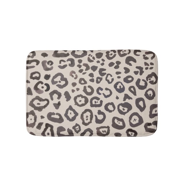 Leopard Print Animal Pattern Bath Mat (Front)
