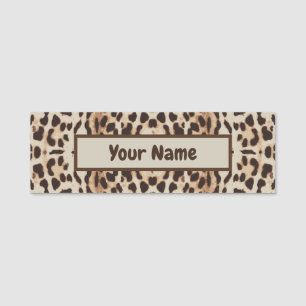 Leopard Print Animal Pattern Name Tag