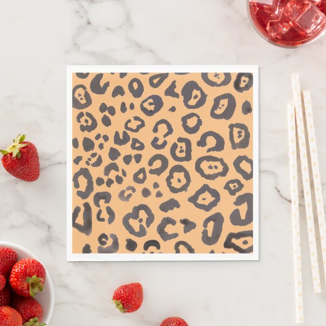 Leopard Print Animal Pattern Painting Napkin (Insitu)