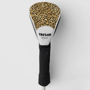 leopard Print Animal Pattern Personalised Text Golf Head Cover